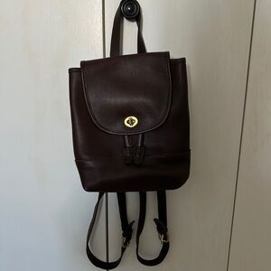 Vintage dark brown coach small backpack